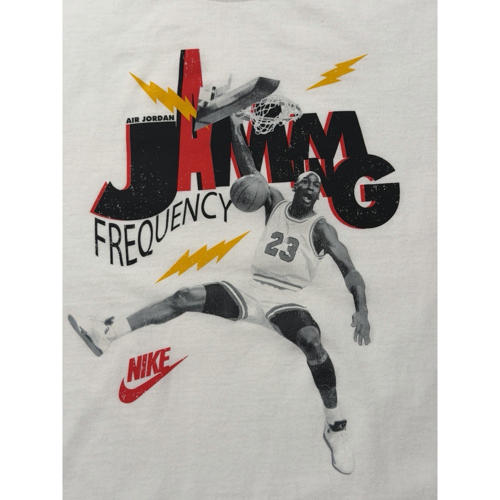 Jordan Jamming Tee White HJ2929-100 Mens L Pre-Owned